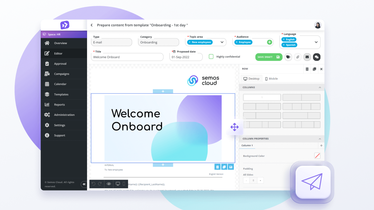 screenshot of Employee Communications